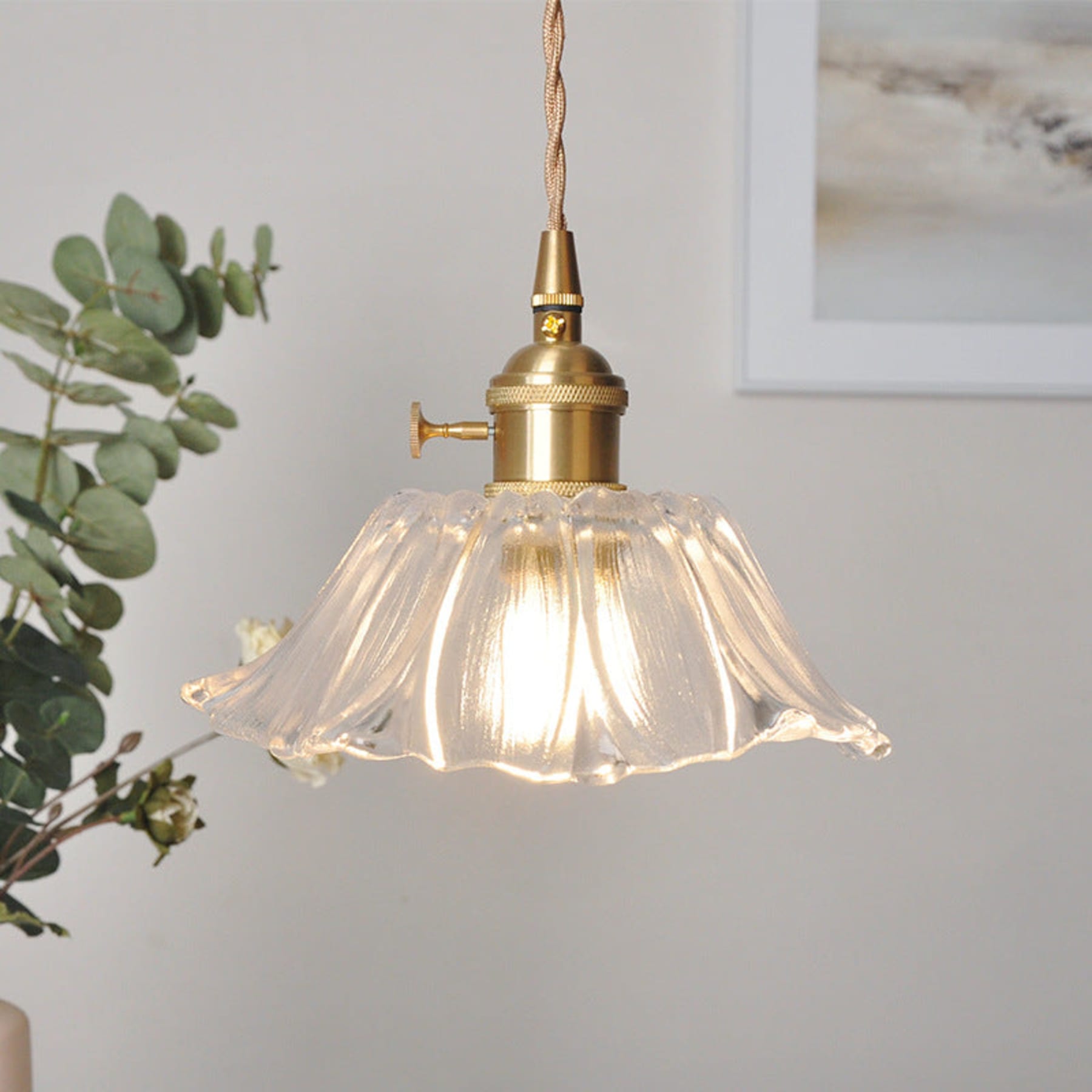 Retro Copper and Glass Pendant Light for Living Room — Greenwich Home & Living