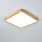 Minimalist Solid Wood Flush Mount Ceiling Light With Tri-Color Lighting in Square: 23.6" x 23.6" x 2.7" (60 x 60 x 6 cm) — Greenwich Home & Living