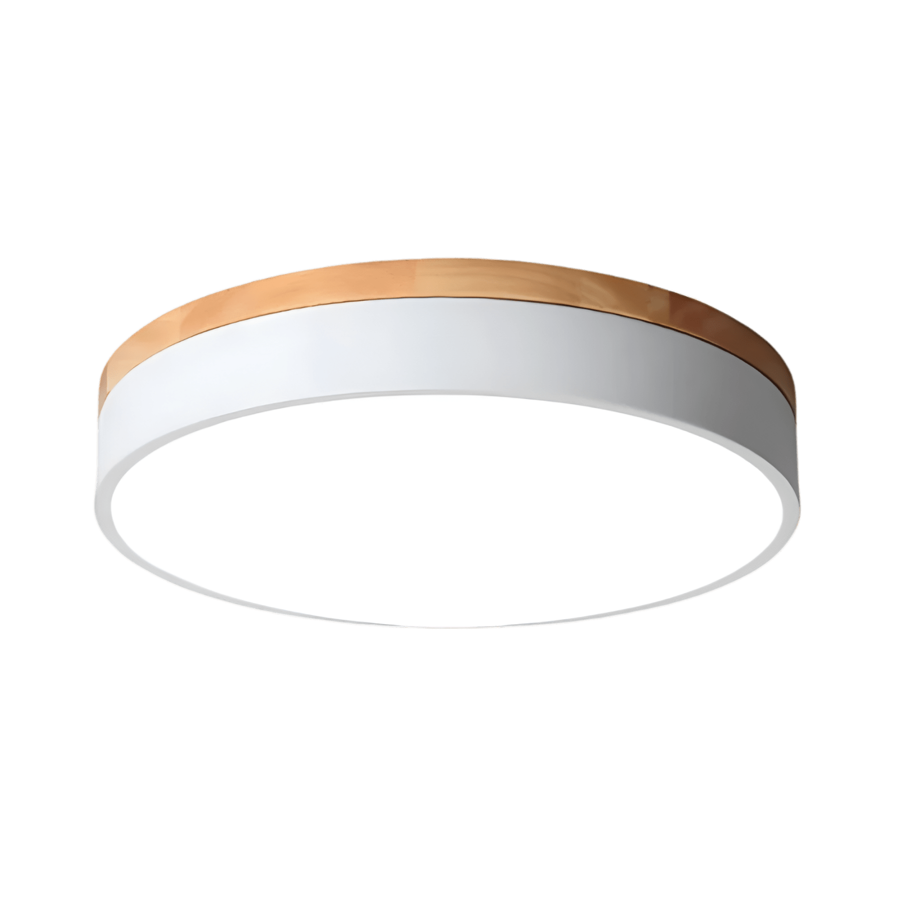 Minimalist Wood Flush Mount Ceiling Light With Remote Dimming in White — Greenwich Home & Living