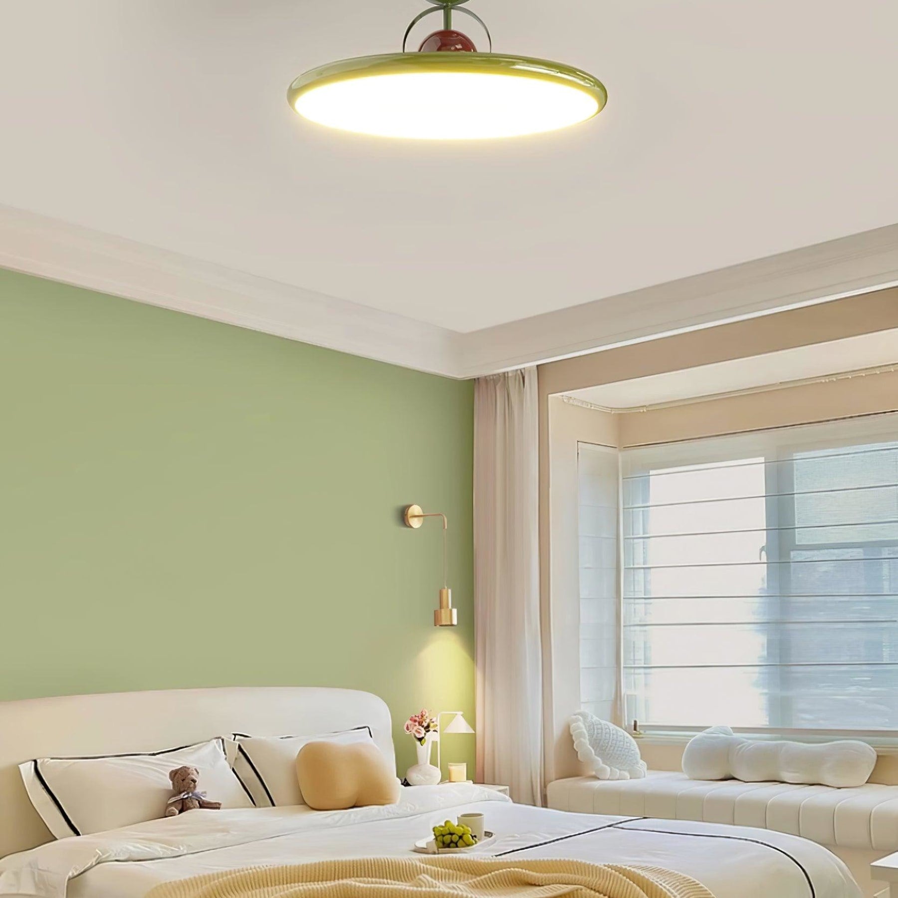 Retro Iron and Acrylic Semi-Flush Ceiling Light With Dimmable Color — Greenwich Home & Living