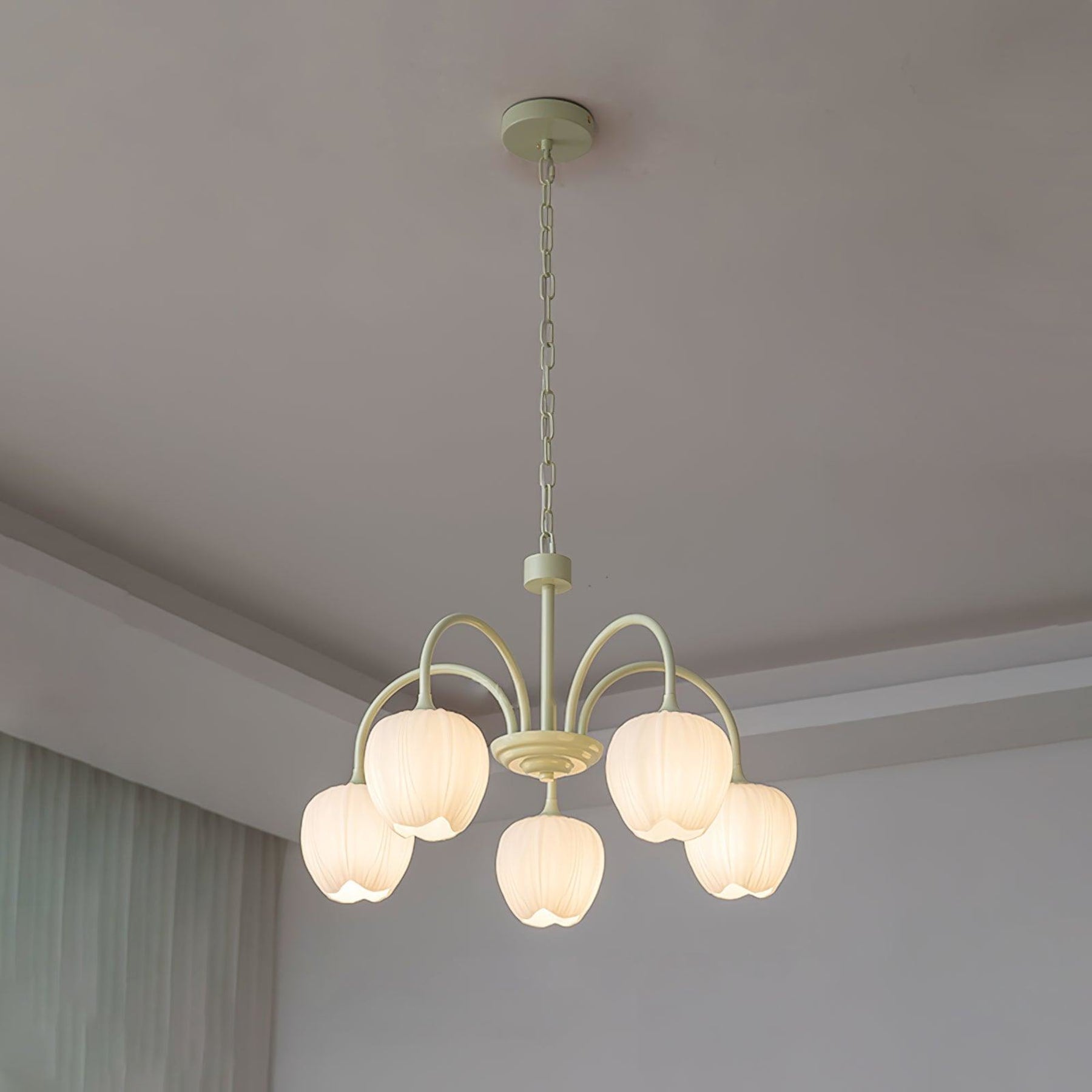 Retro Metal and Glass Chandelier With Selectable Color Light for Living and Dining Rooms — Greenwich Home & Living