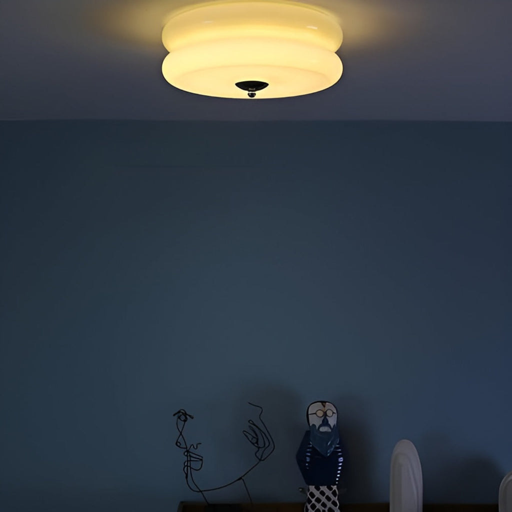 Retro Glass Flush Mount Ceiling Light With Adjustable Color Temperature — Greenwich Home & Living