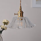 Retro Copper and Glass Pendant Light for Living Room in Clear — Greenwich Home & Living