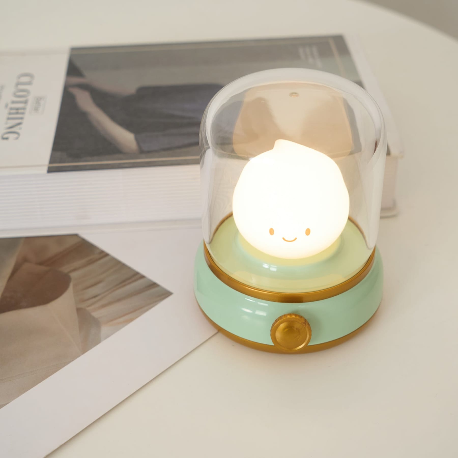 Matte Plastic Cordless Table Lamp With Warm White Light for Bedroom — Greenwich Home & Living
