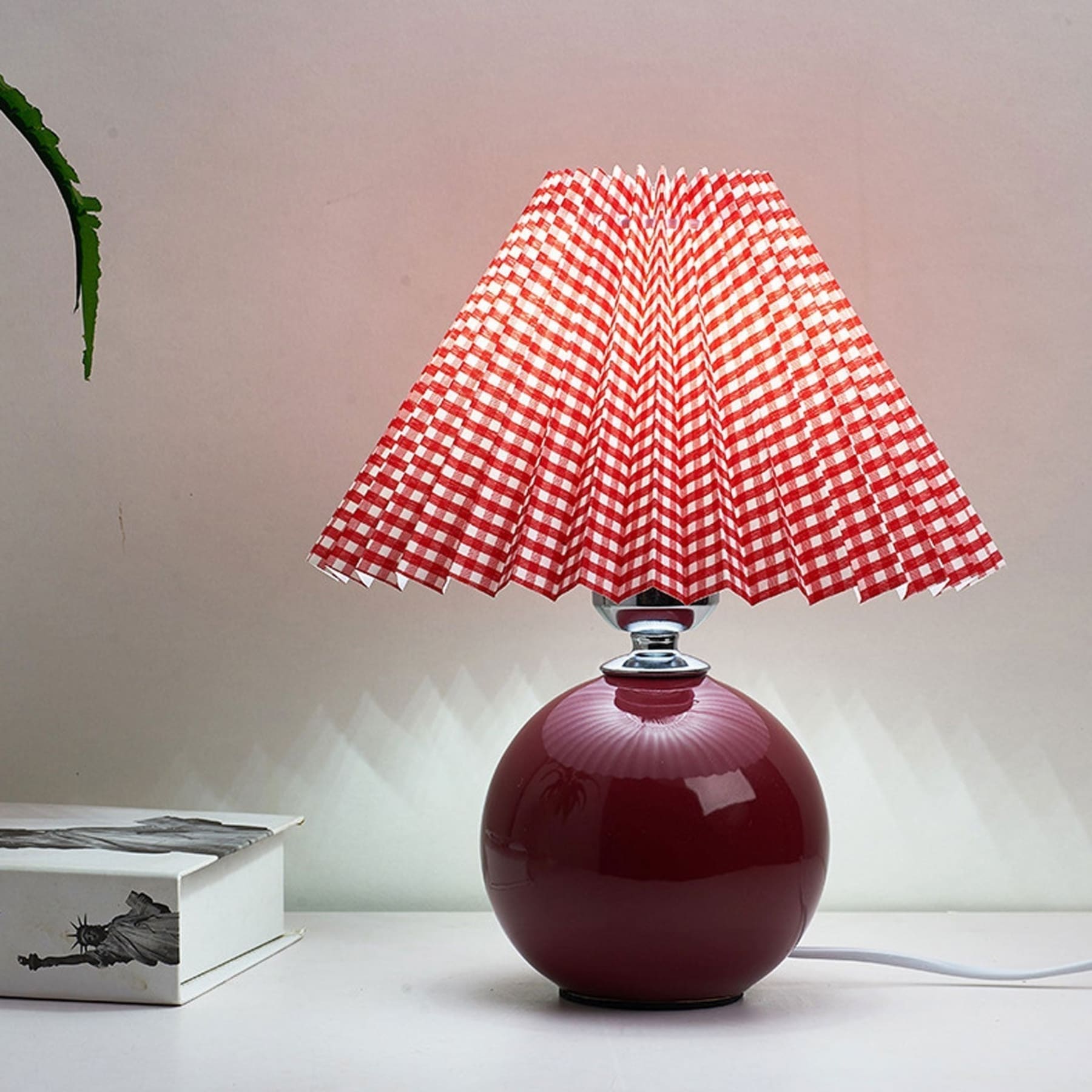 Contemporary Ceramic Table Lamp With Fabric Shade for Living Room — Greenwich Home & Living