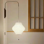 Modern Silk and Walnut Wood Wall Light for Bedroom and Living Room — Greenwich Home & Living