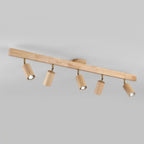 Modern Linear Walnut Wood Ceiling Light With Selectable Color Temperature — Greenwich Home & Living