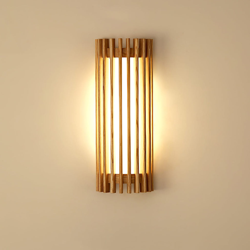 Contemporary Acrylic and Wood Wall Light With Tri-Color Lighting — Greenwich Home & Living