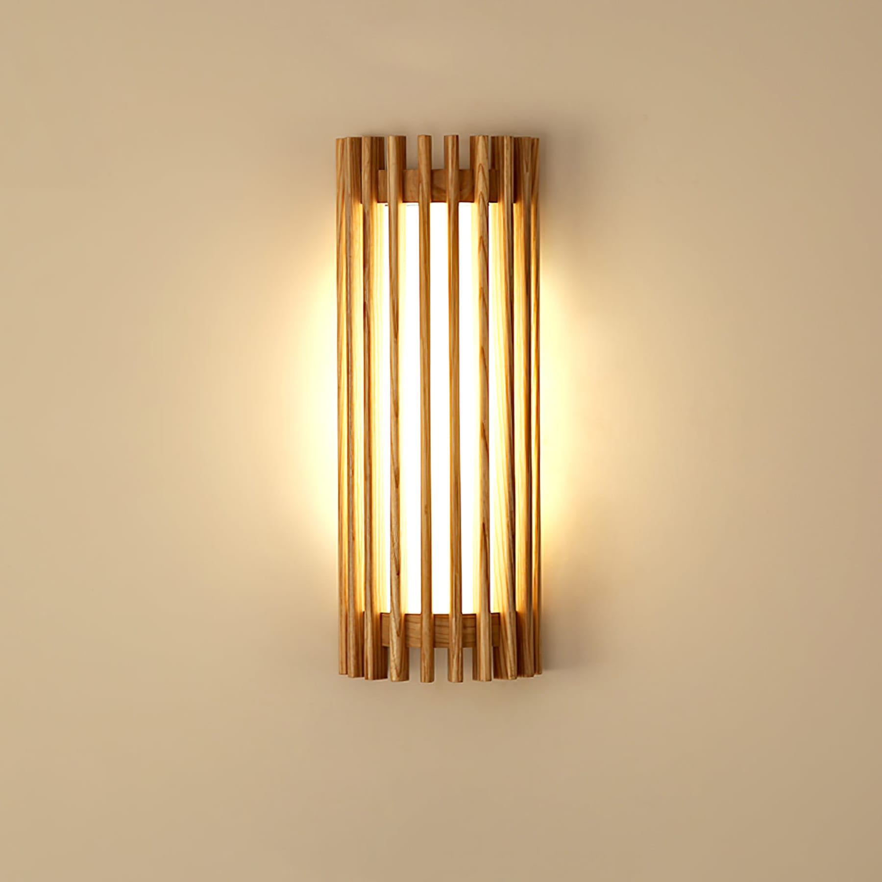 Contemporary Acrylic and Wood Wall Light With Tri-Color Lighting — Greenwich Home & Living