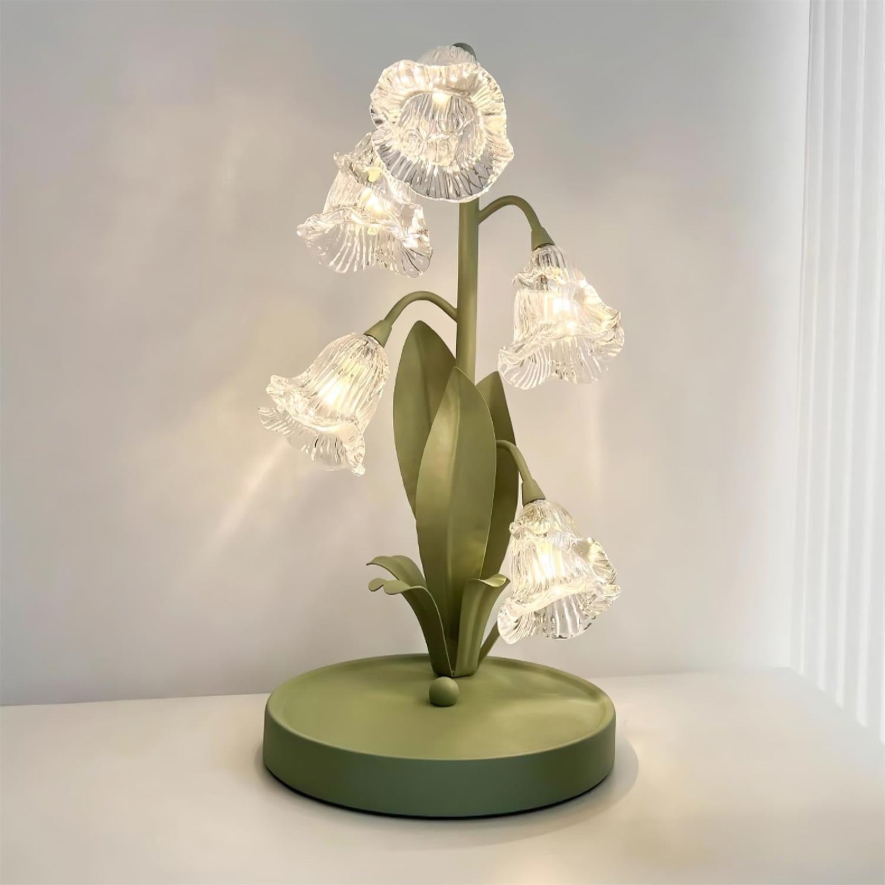 Contemporary Glass Table Lamp With USB Power for Living Room and Bedroom — Greenwich Home & Living
