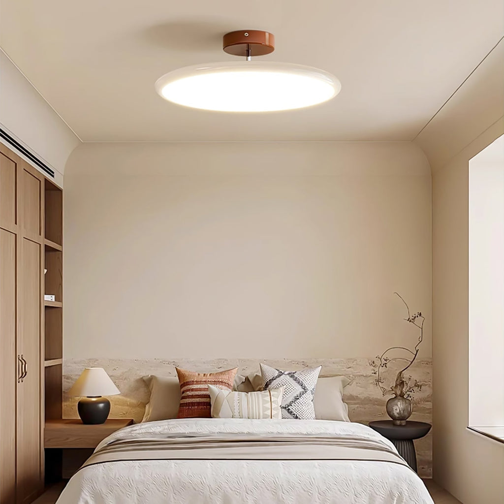 Retro Metal Semi-Flush Mount Ceiling Light With Three-Color Light — Greenwich Home & Living