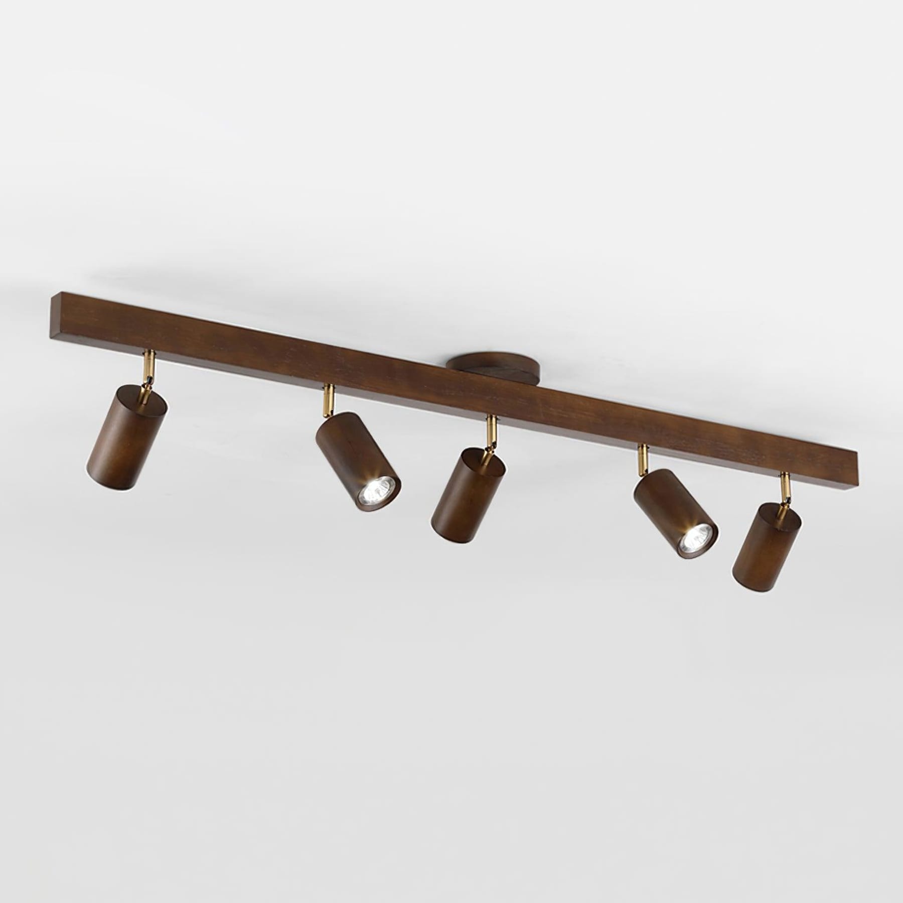 Modern Linear Walnut Wood Ceiling Light With Selectable Color Temperature — Greenwich Home & Living