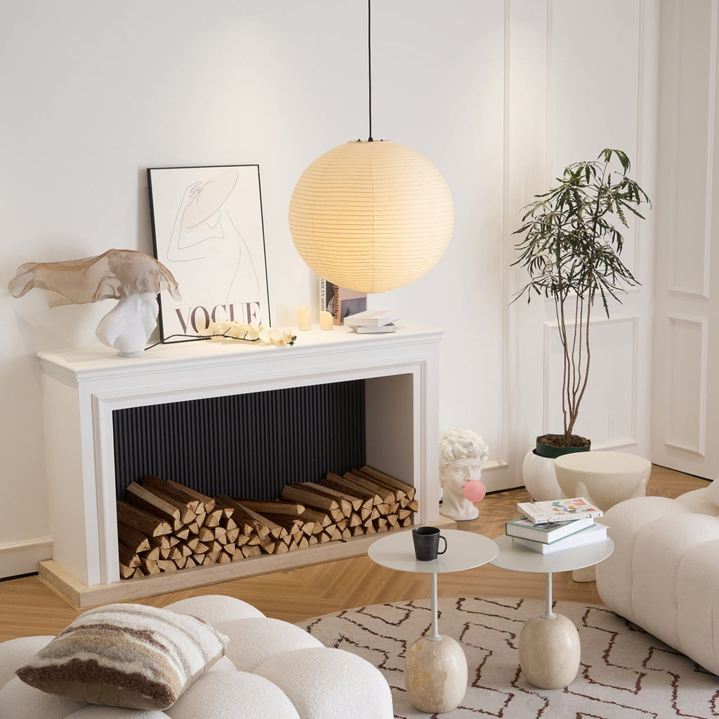 Minimalist Round Lantern Pendant Light With Warm Bulb Included for Living Room — Greenwich Home & Living