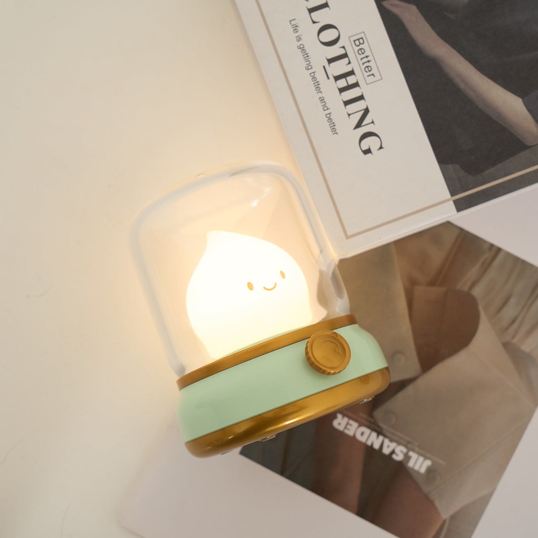 Matte Plastic Cordless Table Lamp With Warm White Light for Bedroom — Greenwich Home & Living