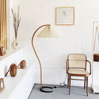 Scandinavian Wood Floor Lamp With Fabric Shade for Living Room — Greenwich Home & Living