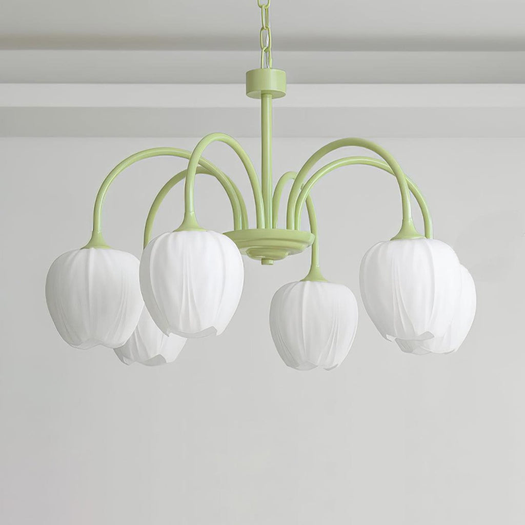 Retro Metal and Glass Chandelier With Selectable Color Light for Living and Dining Rooms — Greenwich Home & Living