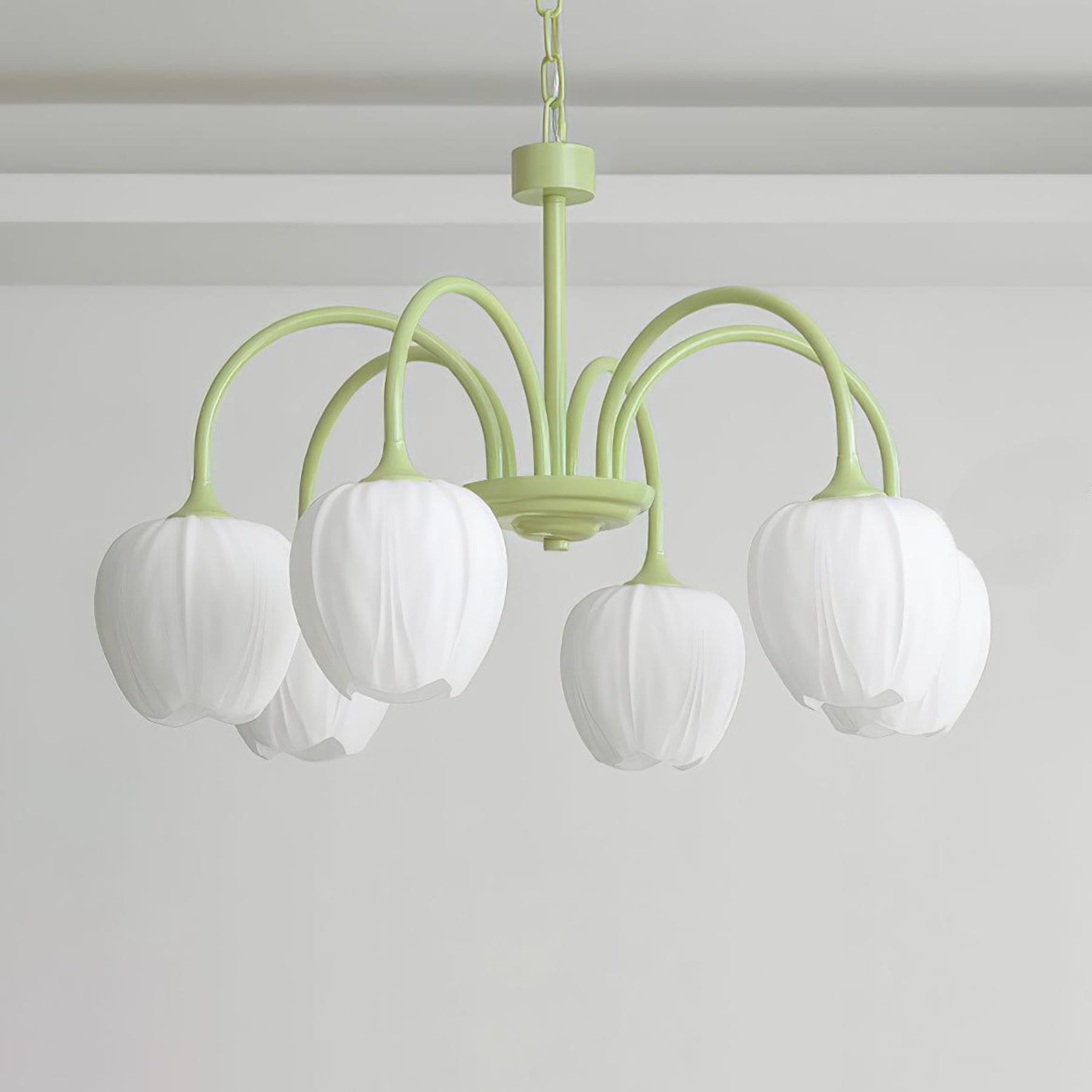 Retro Metal and Glass Chandelier With Selectable Color Light for Living and Dining Rooms — Greenwich Home & Living