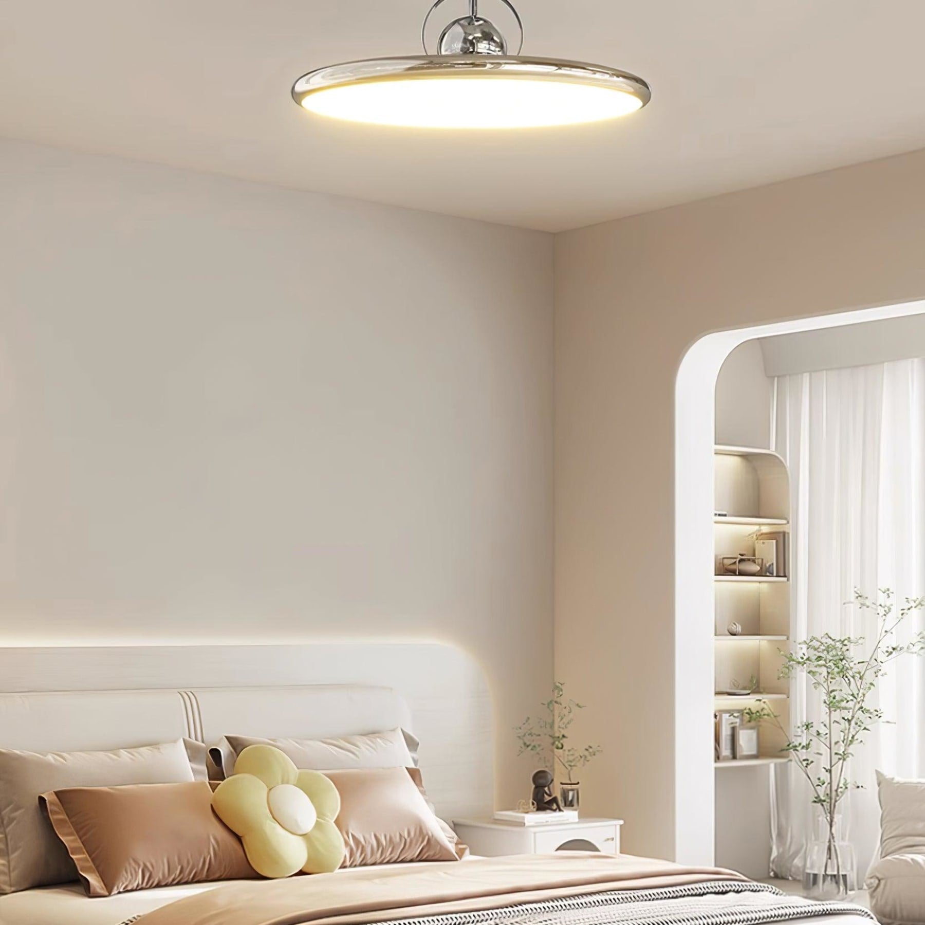 Retro Iron and Acrylic Semi-Flush Ceiling Light With Dimmable Color — Greenwich Home & Living