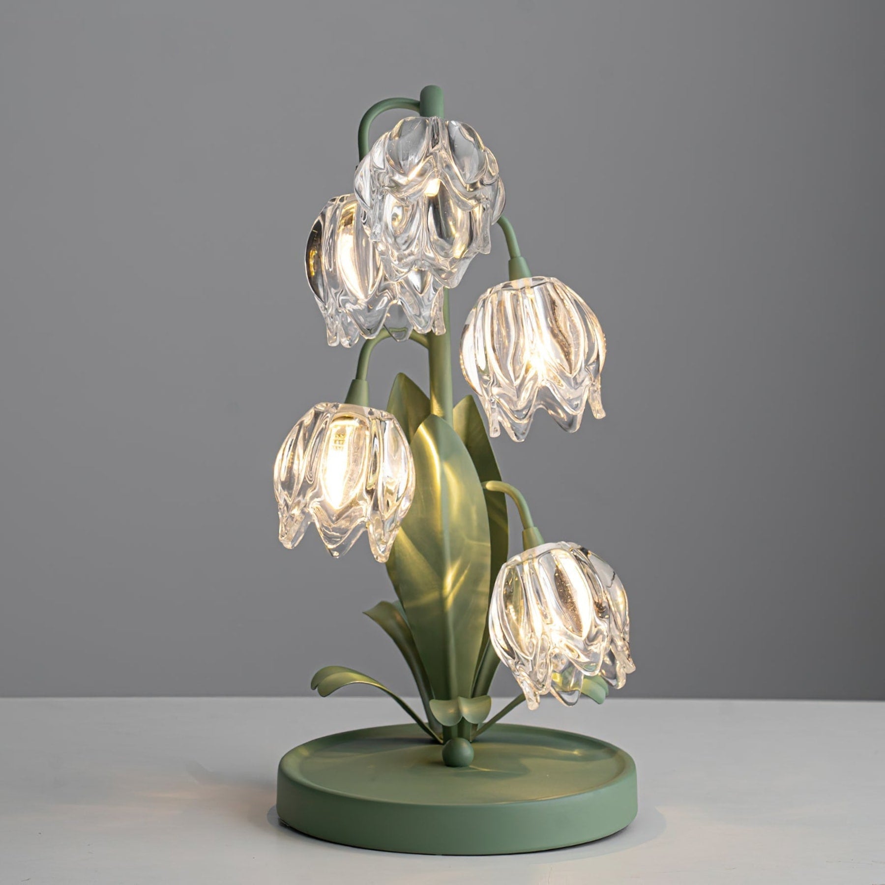 Contemporary Glass Table Lamp With USB Power for Living Room and Bedroom — Greenwich Home & Living