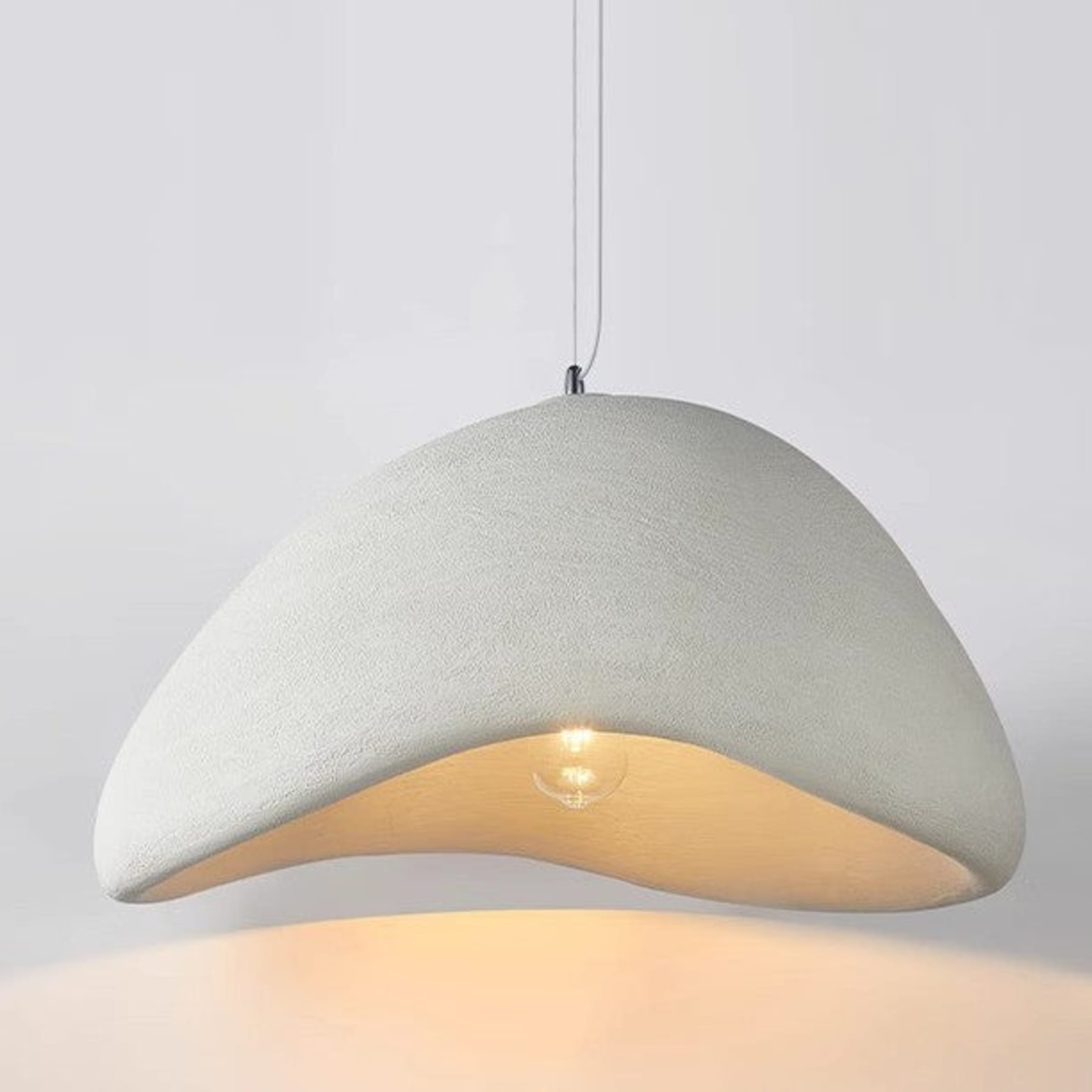 Minimalist Resin Pendant Light With Selectable Light Colors for Living Room — Greenwich Home & Living