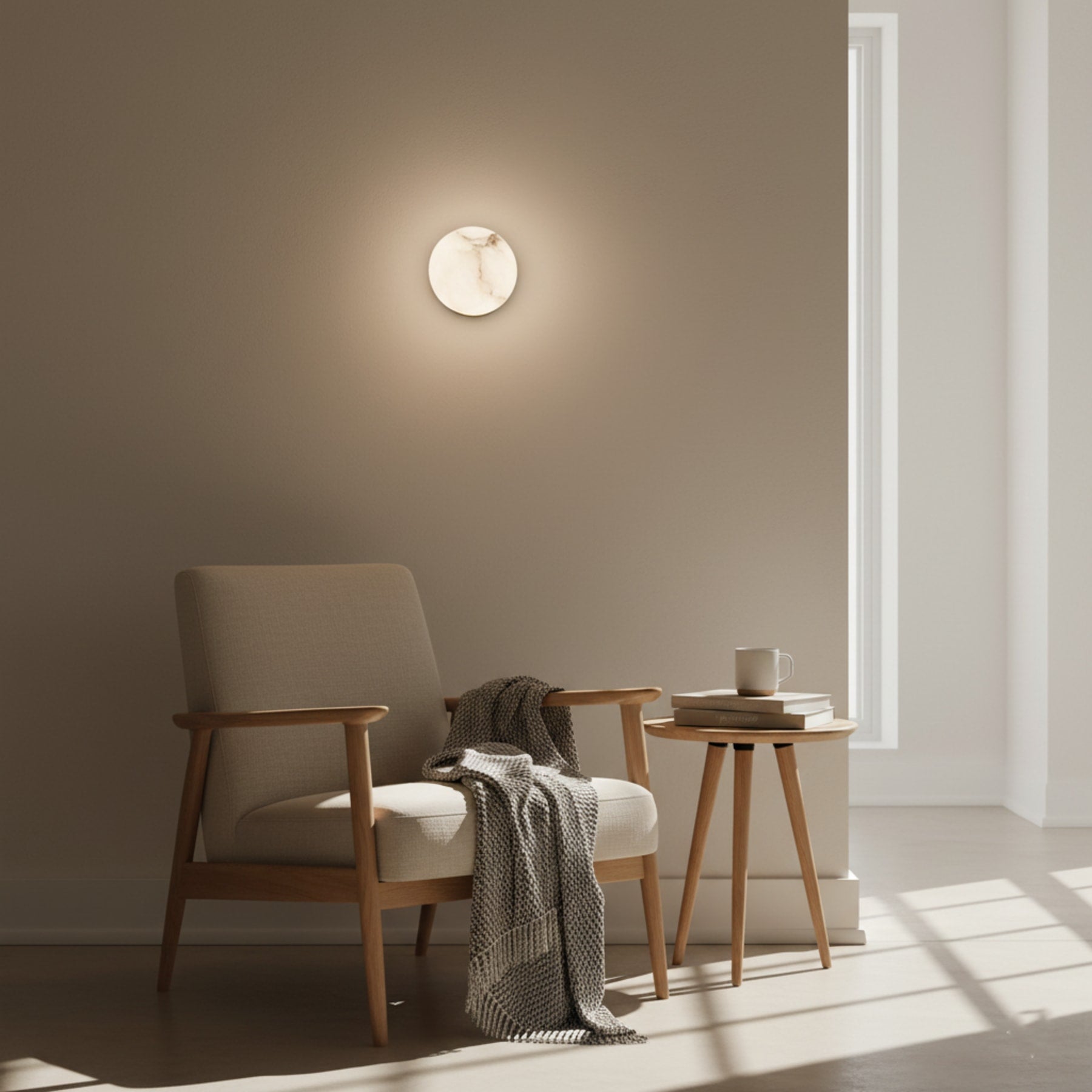 Contemporary Marble Wall Light With Warm Glow — Greenwich Home & Living