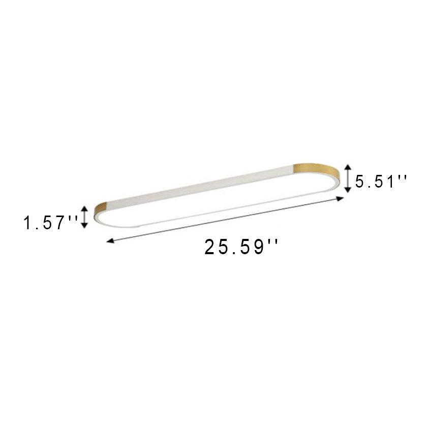 Modern Linear Metal Flush Mount Ceiling Light With Dimmable Remote — Greenwich Home & Living