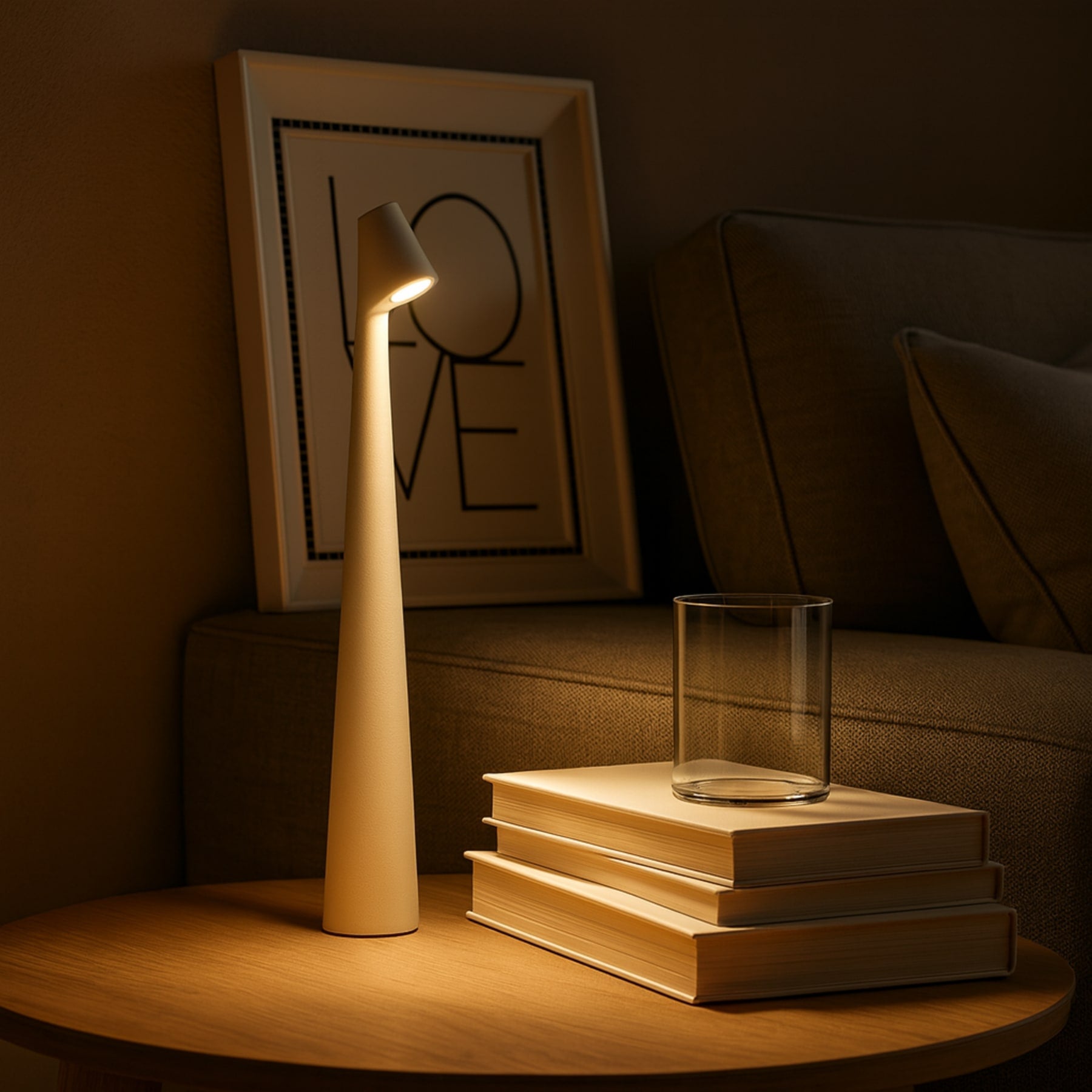 Minimalist Rechargeable Table Lamp With Tri-Color Dimming in White — Greenwich Home & Living