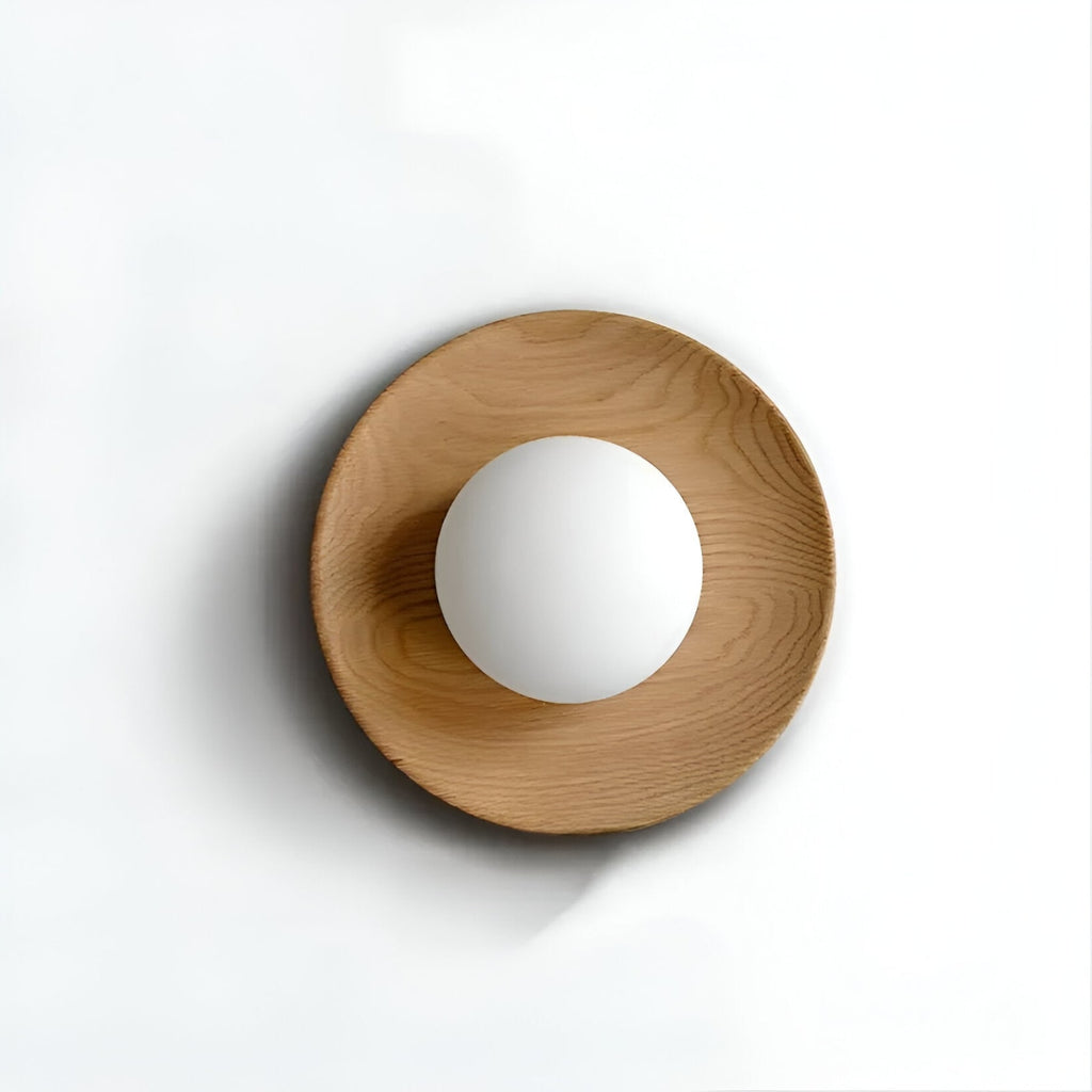 Minimalist Wood Wall Light With Selectable Color Temperature in Brown — Greenwich Home & Living
