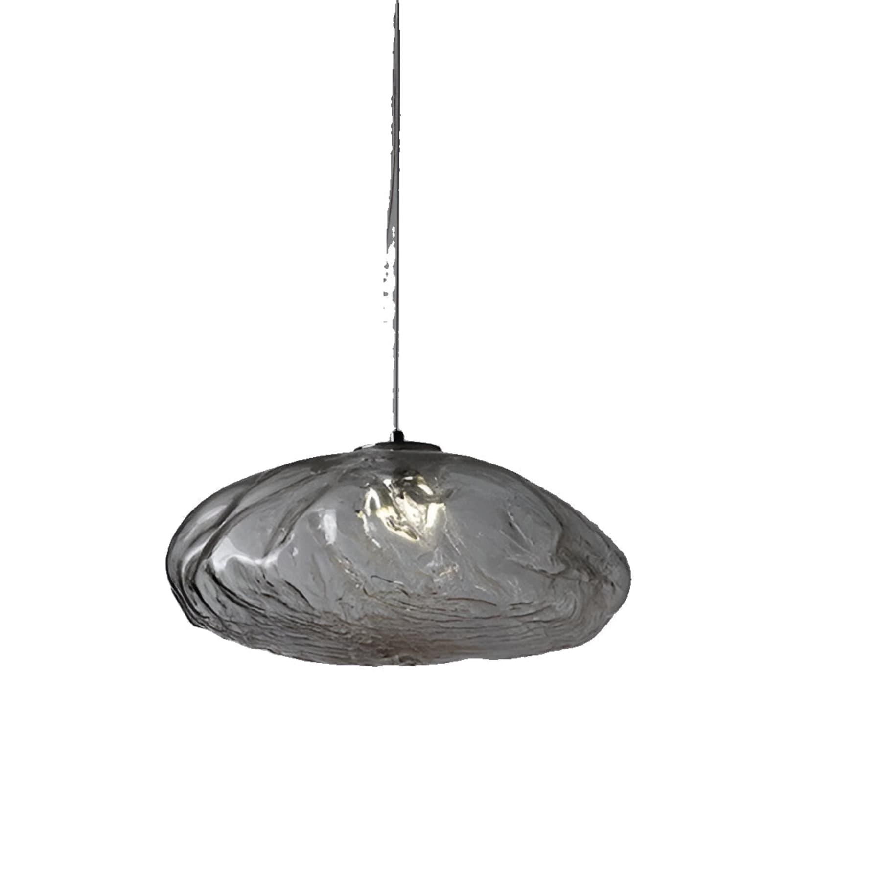 Contemporary Glass Pendant Light With Warm White Glow for Living & Dining Rooms in Gray — Greenwich Home & Living
