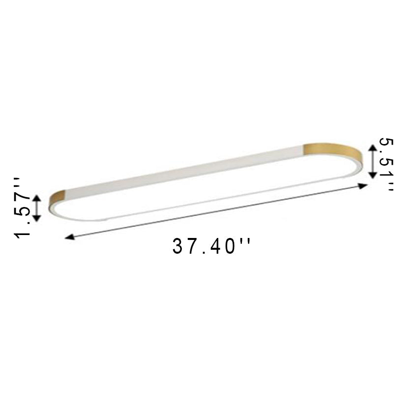 Modern Linear Metal Flush Mount Ceiling Light With Dimmable Remote — Greenwich Home & Living