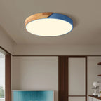 Scandinavian Wood Flush Mount Ceiling Light With Remote Dimming for Living Room — Greenwich Home & Living