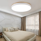 Minimalist Wood Flush Mount Ceiling Light With Remote Dimming — Greenwich Home & Living