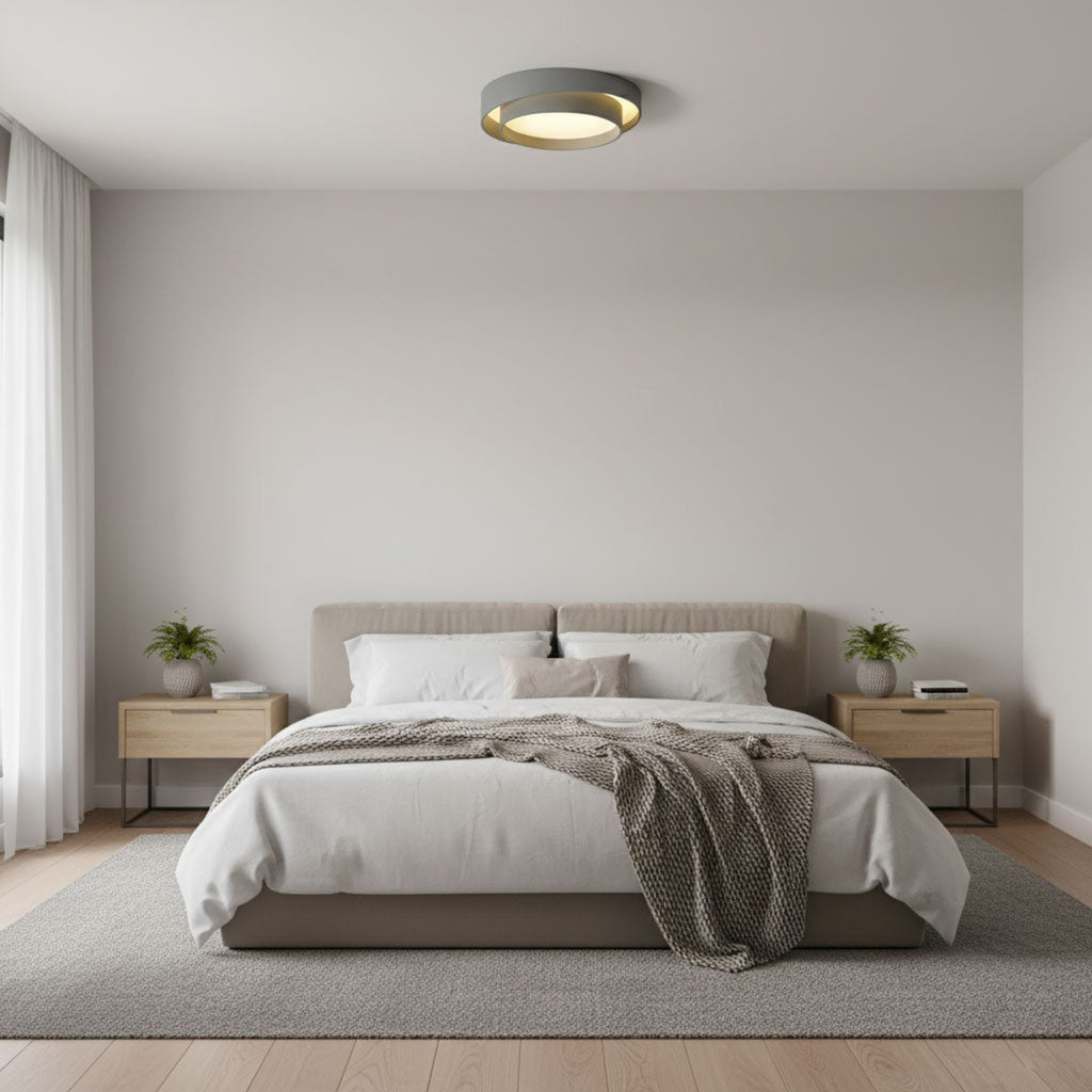 Minimalist Metal Flush Mount Ceiling Light With Bright Daylight LED — Greenwich Home & Living