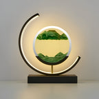 Contemporary Matte Metal Table Lamp With Tri-Color Light in Green — Greenwich Home & Living