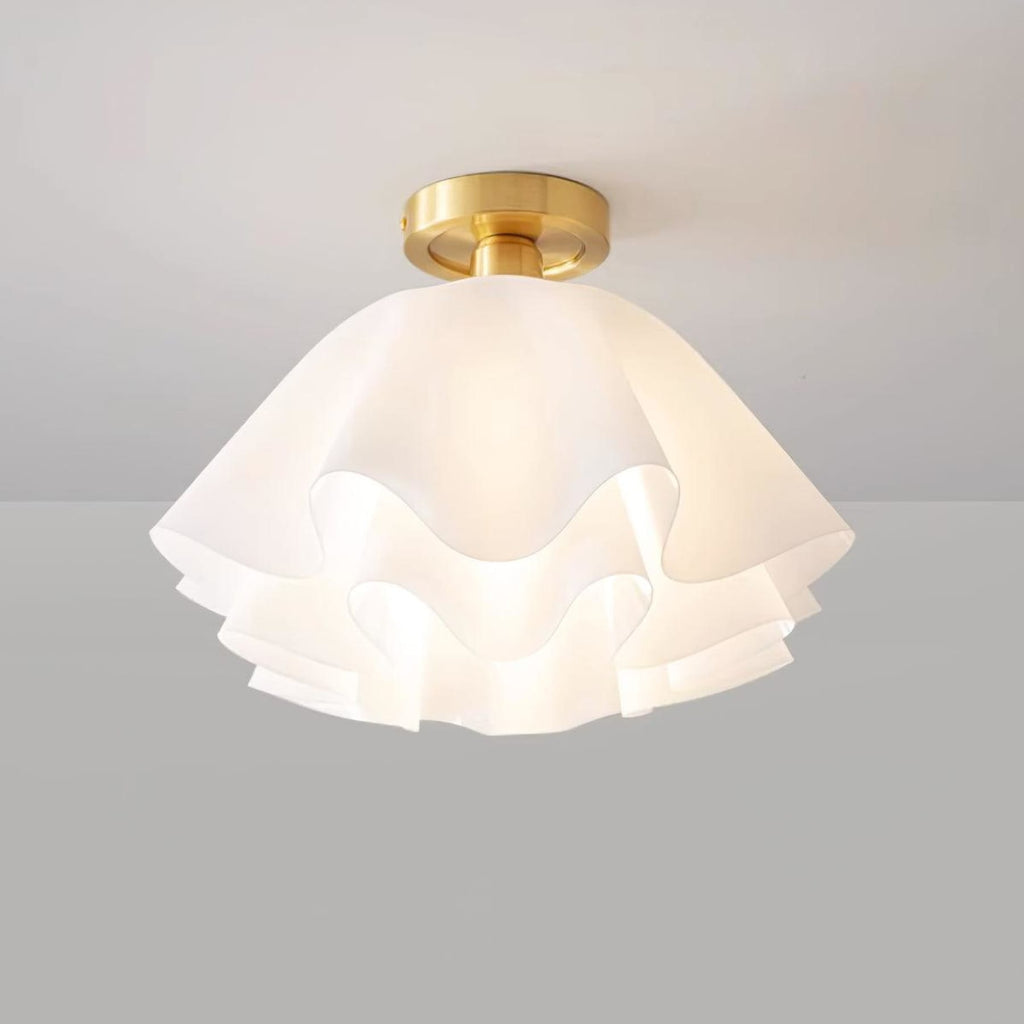 Contemporary Copper and Acrylic Flush Mount Ceiling Light With Tri-Color Dimming — Greenwich Home & Living