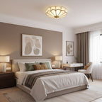 Traditional Brass and Glass Flush Mount Ceiling Light for Living Room — Greenwich Home & Living