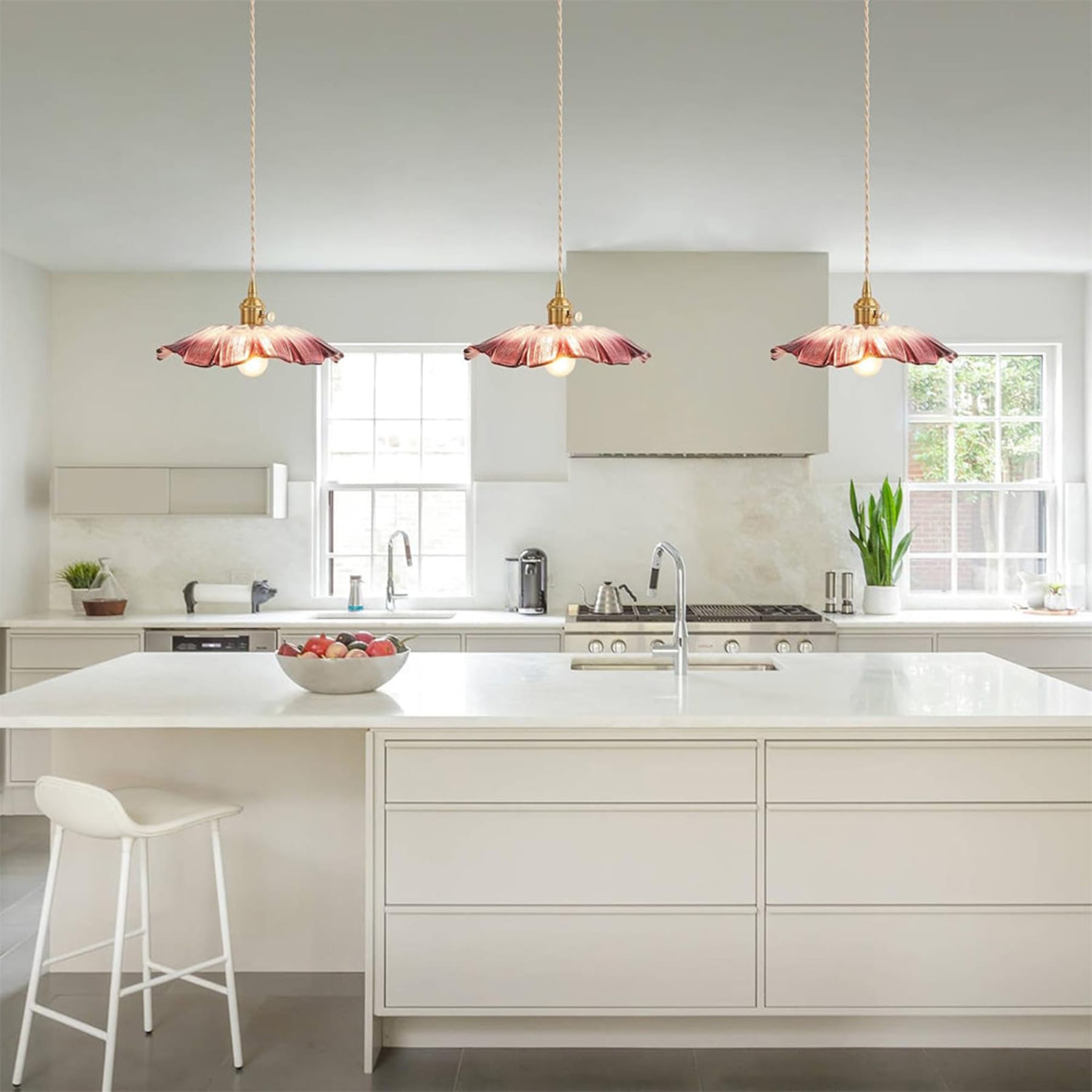 Retro Copper and Glass Pendant Light for Living Room — Greenwich Home & Living