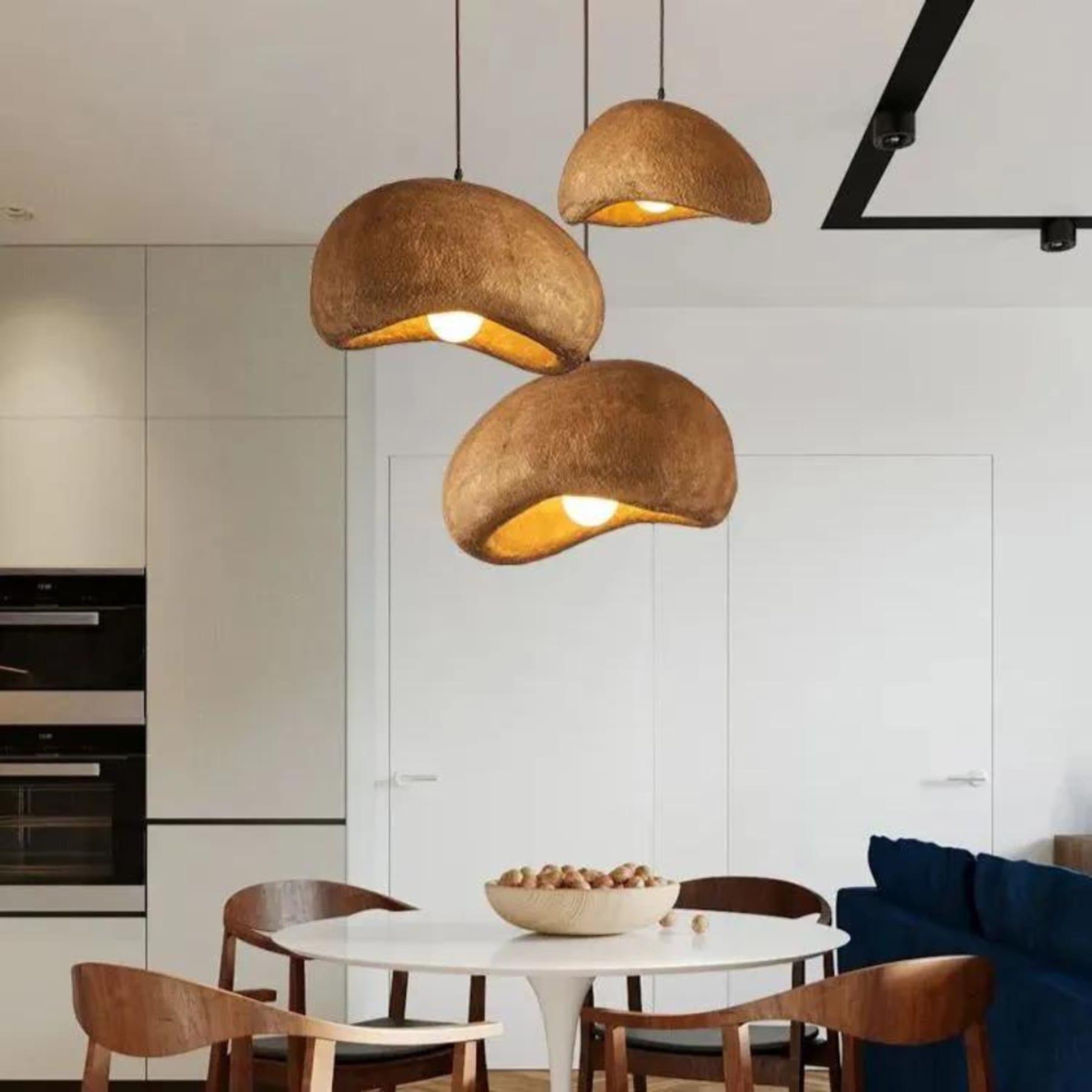 Rustic Resin Pendant Light With Tri-Color Light for Dining Room — Greenwich Home & Living