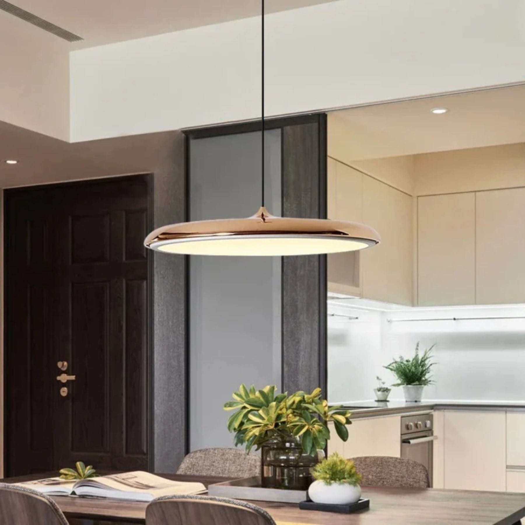 Minimalist Ironwork Pendant Light With Warm White Glow for Dining Room — Greenwich Home & Living