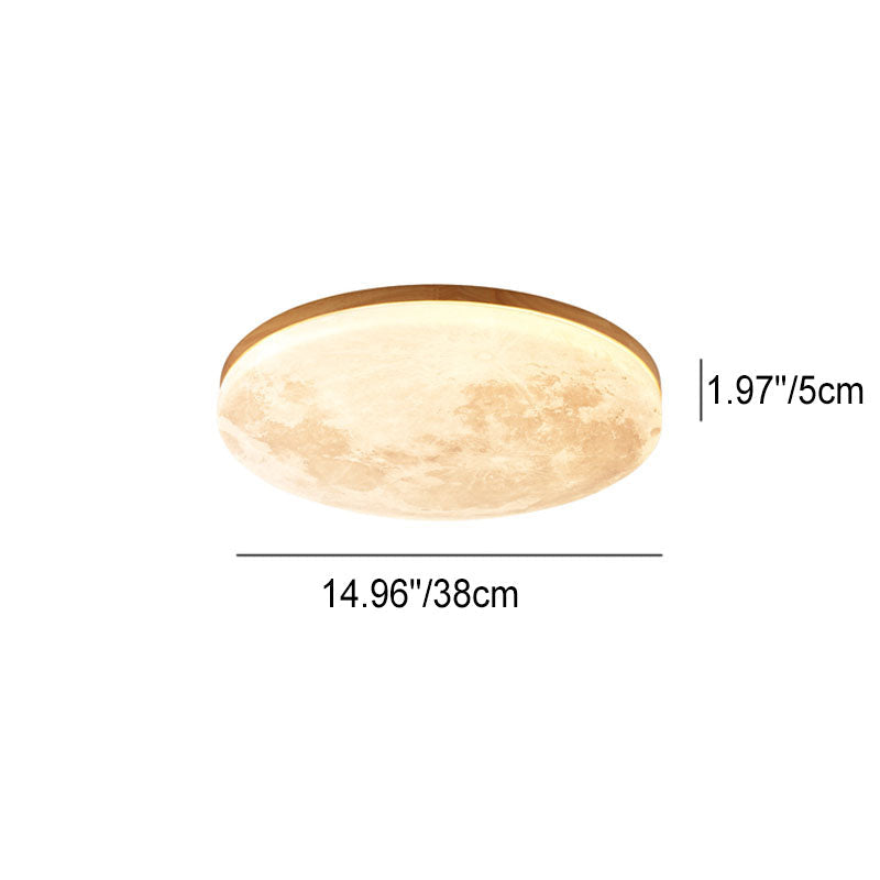Modern Wood Flush Mount Ceiling Light With Selectable White Light — Greenwich Home & Living