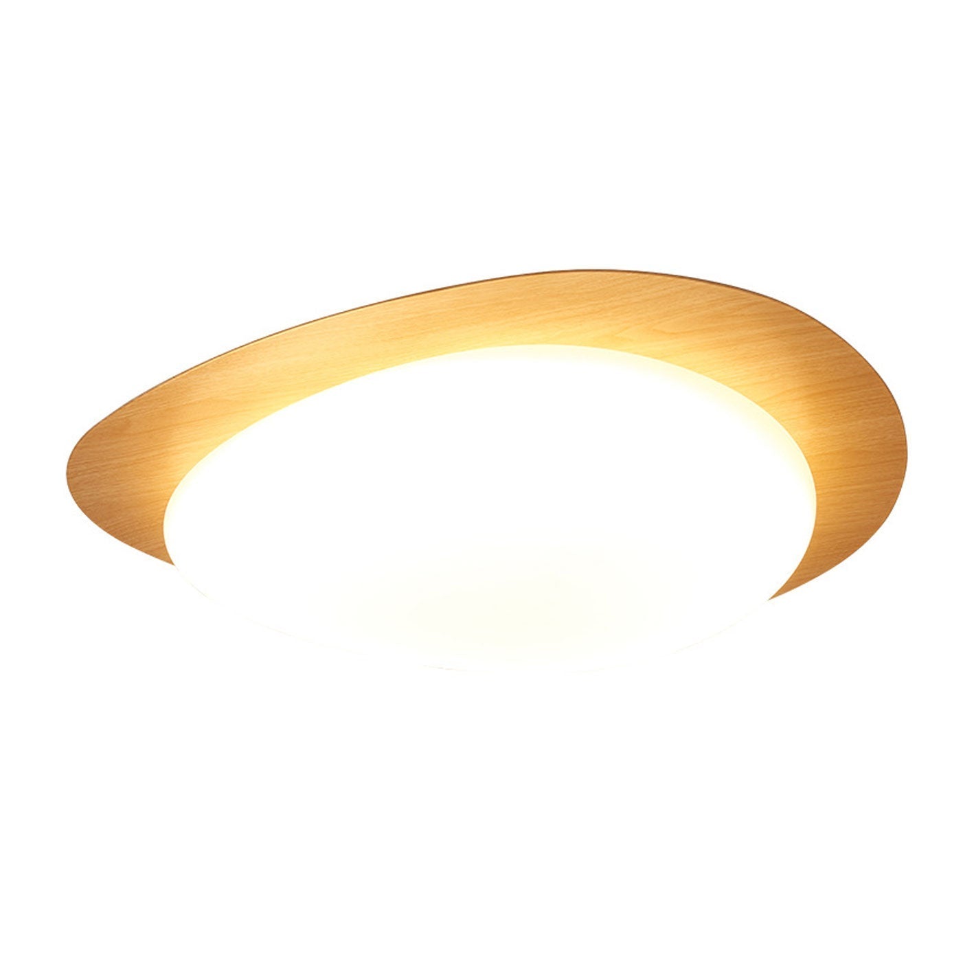 Modern Wood Flush Mount Ceiling Light With Stepless Dimming — Greenwich Home & Living