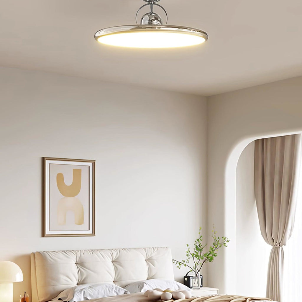 Retro Iron and Acrylic Semi-Flush Ceiling Light With Dimmable Color — Greenwich Home & Living
