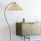 Scandinavian Wood Floor Lamp With Fabric Shade for Living Room — Greenwich Home & Living