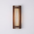 Contemporary Acrylic and Wood Wall Light With Tri-Color Lighting in Dark Brown — Greenwich Home & Living