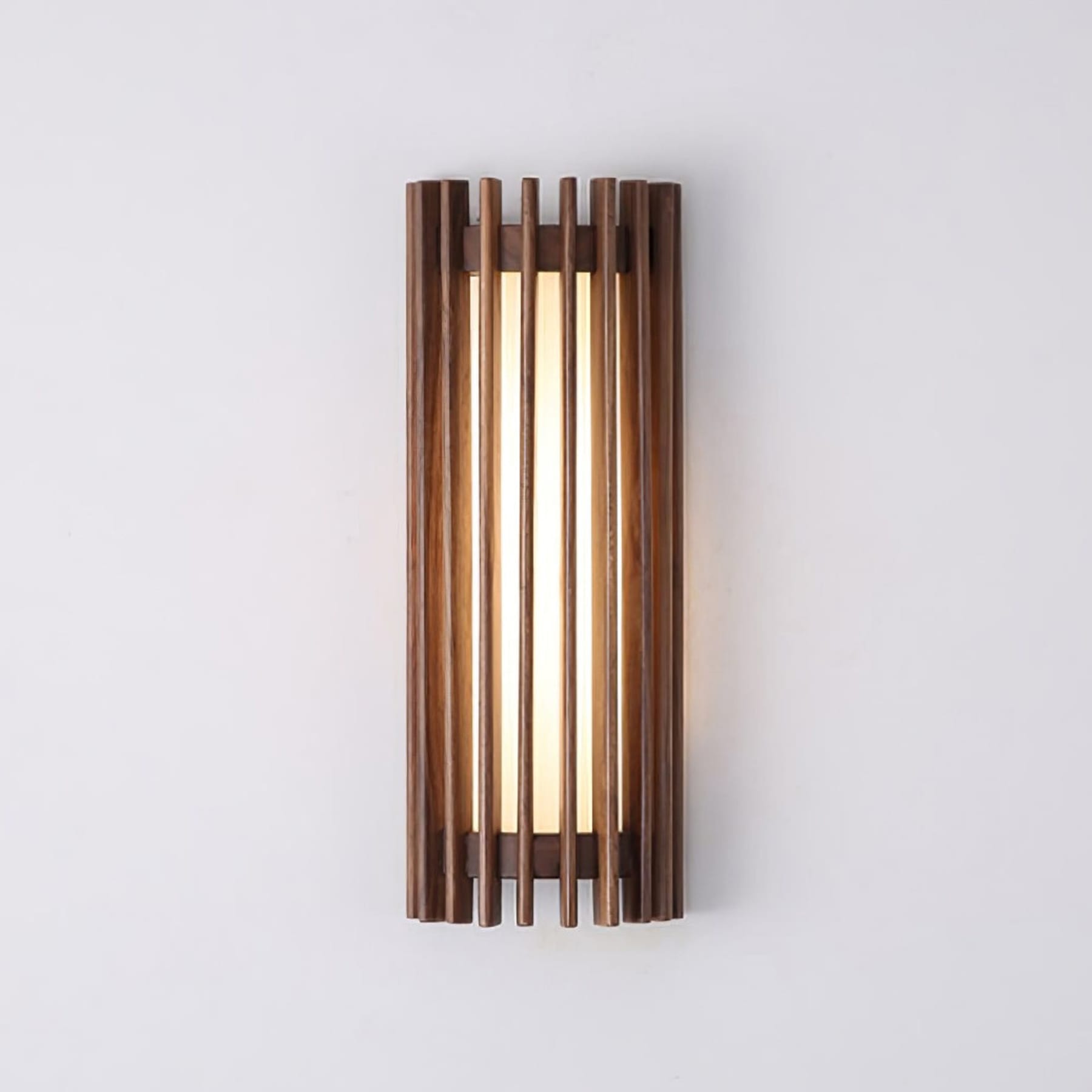 Contemporary Acrylic and Wood Wall Light With Tri-Color Lighting in Dark Brown — Greenwich Home & Living