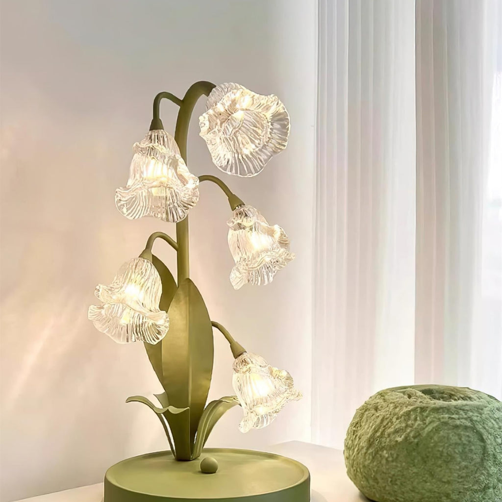 Contemporary Glass Table Lamp With USB Power for Living Room and Bedroom — Greenwich Home & Living