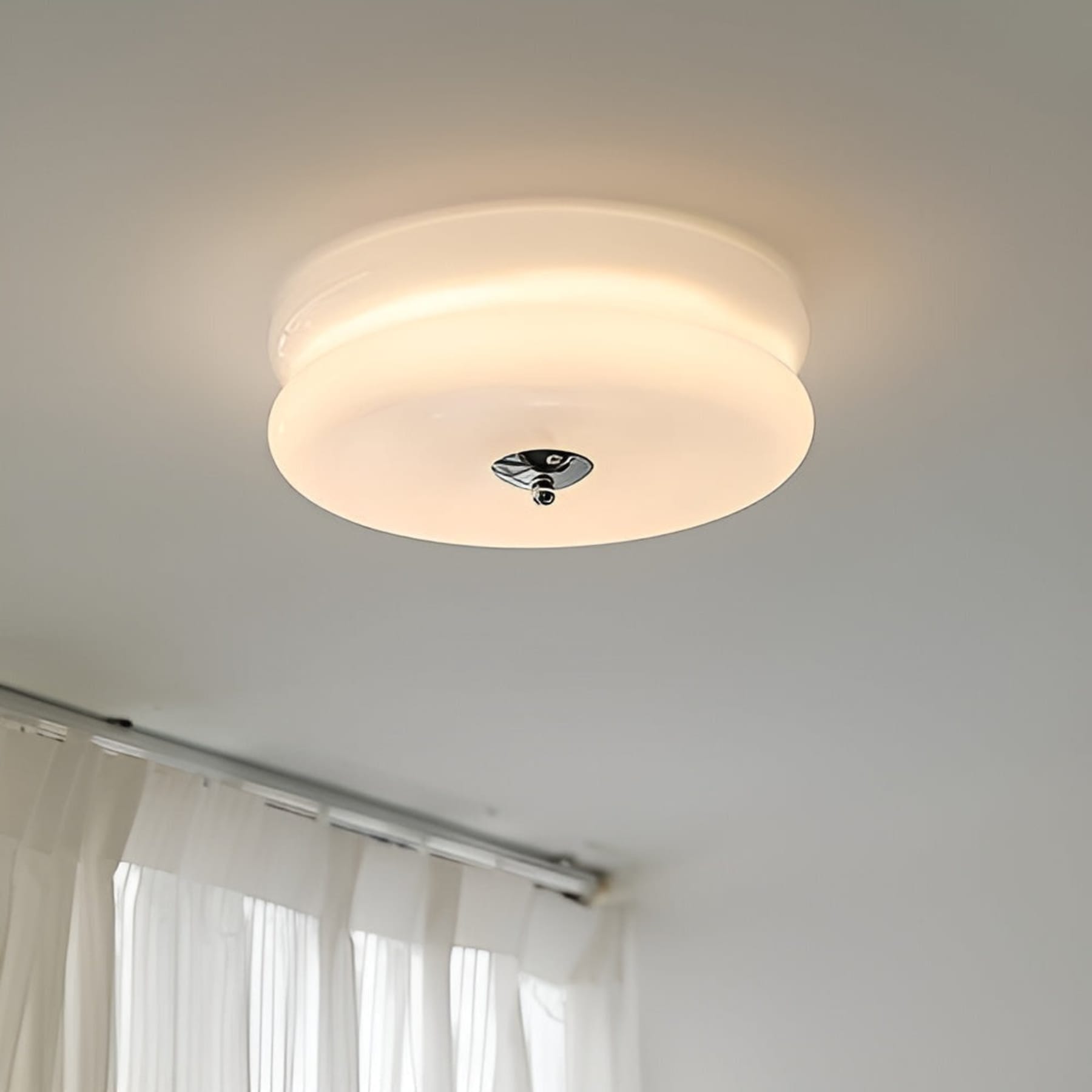 Retro Glass Flush Mount Ceiling Light With Adjustable Color Temperature — Greenwich Home & Living