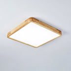 Minimalist Solid Wood Flush Mount Ceiling Light With Tri-Color Lighting — Greenwich Home & Living