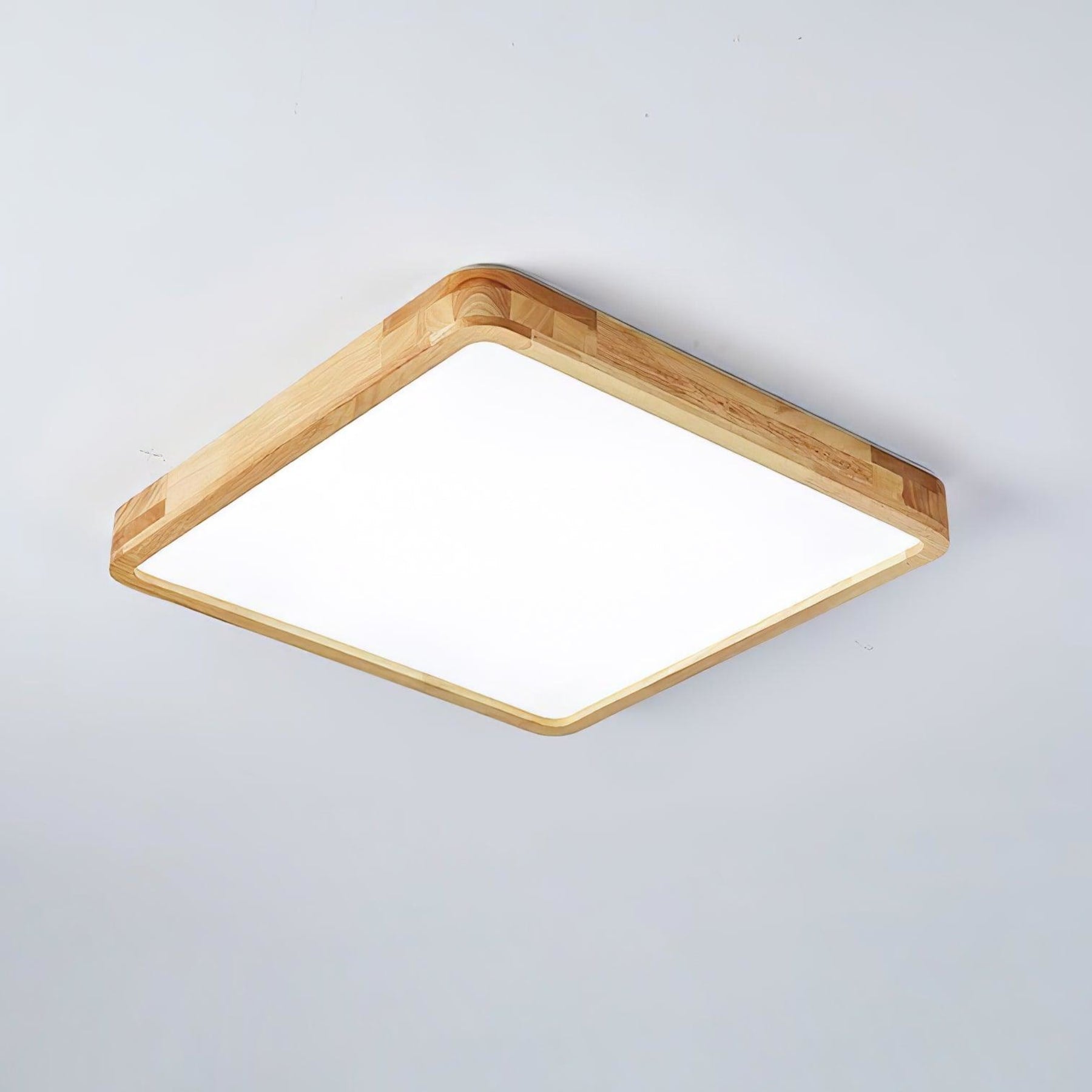 Minimalist Solid Wood Flush Mount Ceiling Light With Tri-Color Lighting — Greenwich Home & Living