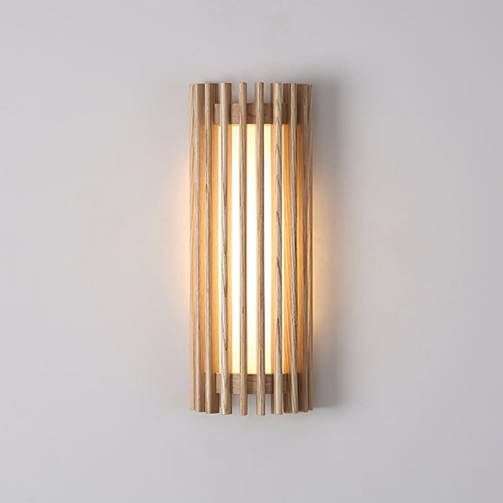 Contemporary Acrylic and Wood Wall Light With Tri-Color Lighting in Brown — Greenwich Home & Living